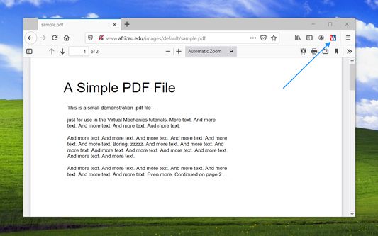 Click extension icon when there's a pdf doc open