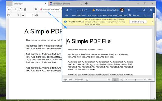 Converted pdf to word file