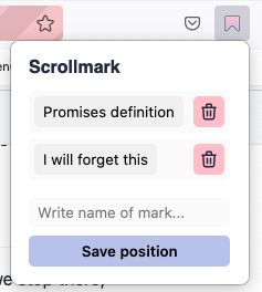 Scrollmark popup