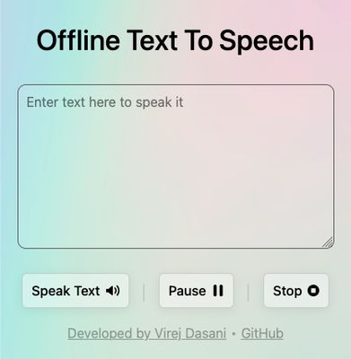 This is what Offline Text To Speech looks like