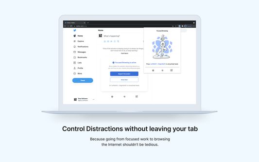 Control Distractions without leaving your tab