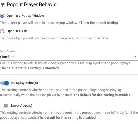 Popout Player  This browser extension provides simple