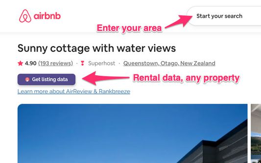 Search for a city and see the rental income for any property on Airbnb
