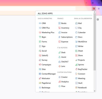 Shortcuts For Zoho