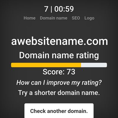 Page after pressing the addon button on awebsitename.com domain.