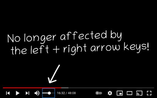 Volume will no longer be affected by the left and right arrows