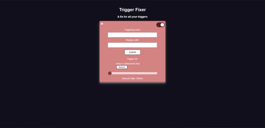 Dark mode for the trigger fixer settings page