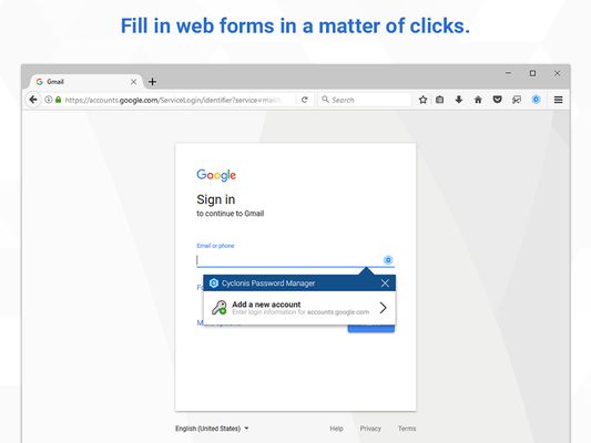 Fill in web forms in a matter of clicks.