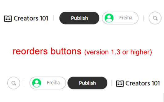 Reoders buttons in the header to make search and profile buttons easier accessible even in narrow browser windows.
