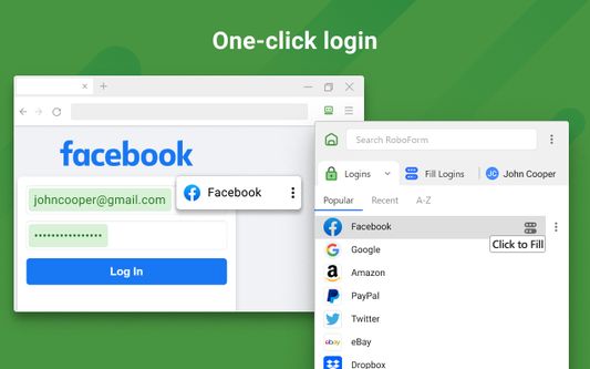 One-click login to websites and applications.