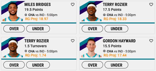Pick'em Over/Under page display