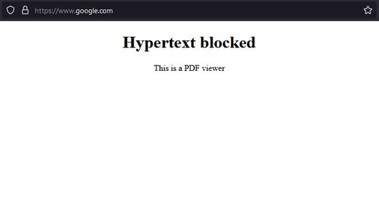 Hypertext webpages are blocked
