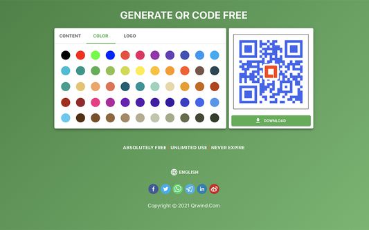 Change to your favourite colour of the QR code