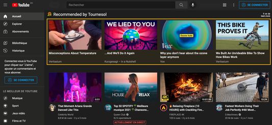 Recommendations from the top rated videos on Tournesol directly on your YouTube homepage.