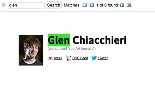 Screenshot of Auto Scroll Search browser extension searching glench.com
