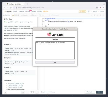 Window popup for editing notes