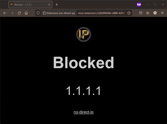 Screenshot of the English blocked page in dark mode