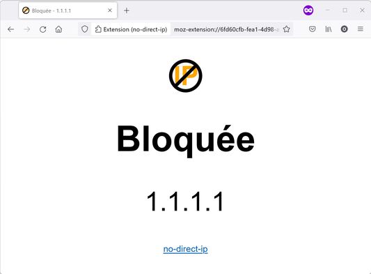 Screenshot of the French blocked page in light mode