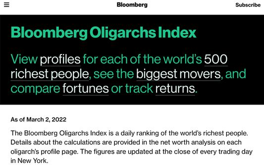 “Bloomberg Oligarchs Index”