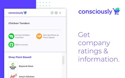 Get ratings and information about companies while you shop.