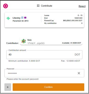 Contribute in crowdloans