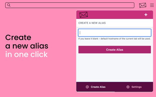 Create a new alias in one click