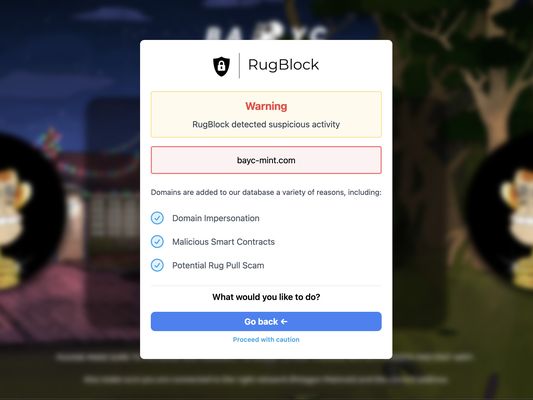 RugBlock identifies and blocks malicious websites and domains.