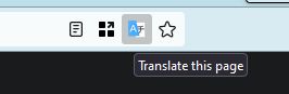 Translate this page button in address bar