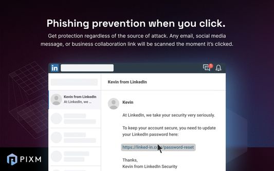 Phishing prevention when you click