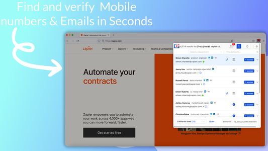 Find and verify  Mobile numbers & Emails in Seconds