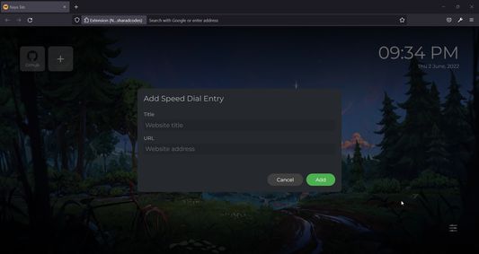 Add a Speed Dial/Shortcut to any website