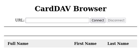CardDAV Browser Empty Dialog