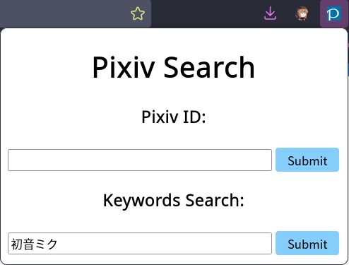 Searching using keyword in popup menu