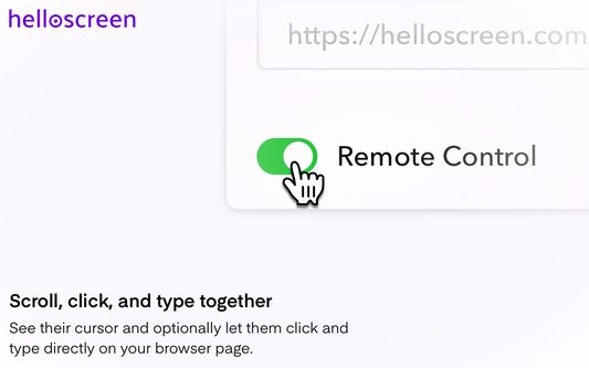 Enable remote control and see your customer's cursor