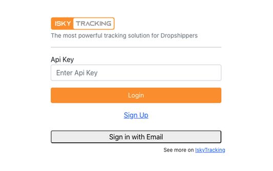 Login into IskyTracking By Api Key