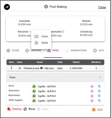 Pool Staking