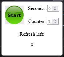 Pop-up page of Auto-Refresh
