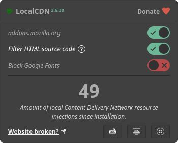 Dark mode: Clean website without 3rd party scripts (LocalCDN: enabled. HTML filter: enabled)