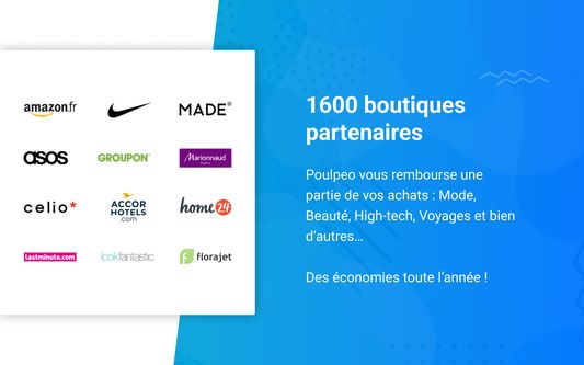 L'assistant Poulpeo propose du remboursement sous la forme de cashback sur 1600 boutiques