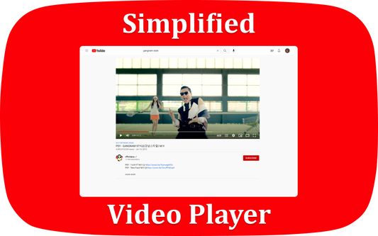 Simplify the video player. Remove the sidebar suggestions, comments, menu buttons, and more!