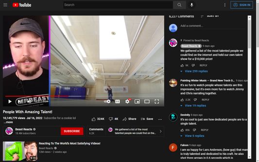 Option to move comments to the right side of video