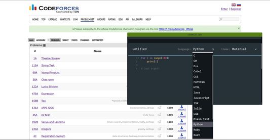 Support for 17 programming languages!
