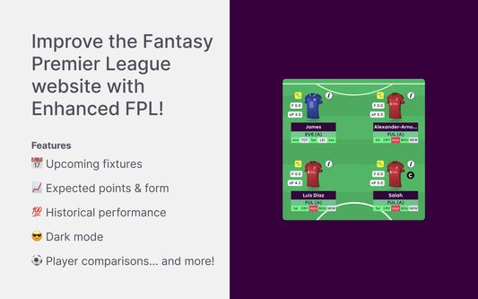 Improve the Fantasy Premier League website with Enhanced FPL!