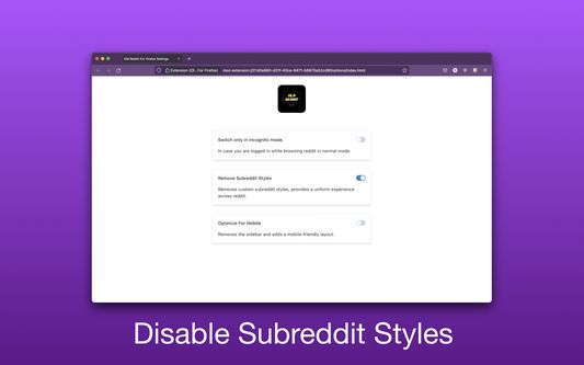 Disable Subreddit Styles.