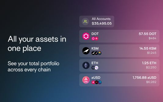 All your assets in one place. See your total portfolio across any chain.