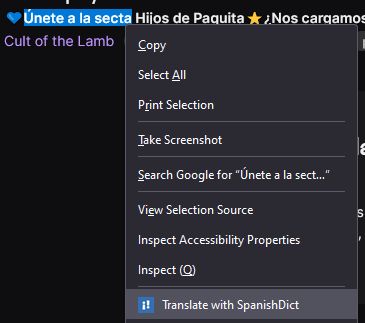 The extension adds the context menu item shown in the screenshot
