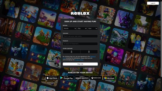 Roblox Sign Up page with the extension enabled