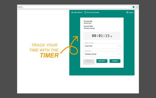 Use the timer while you work. Starting/stoping the timer automatically creates timesheet entries in your ChronoSheets account.