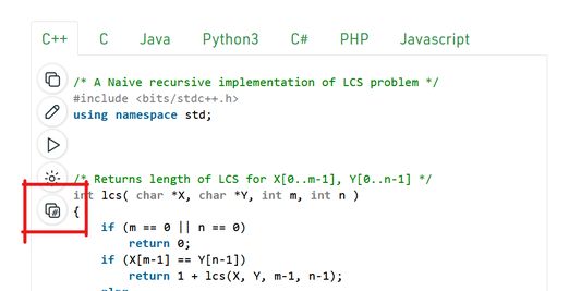 A button is added to the sidebar of every code.
