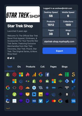 Results for Shop.StarTrek.com
